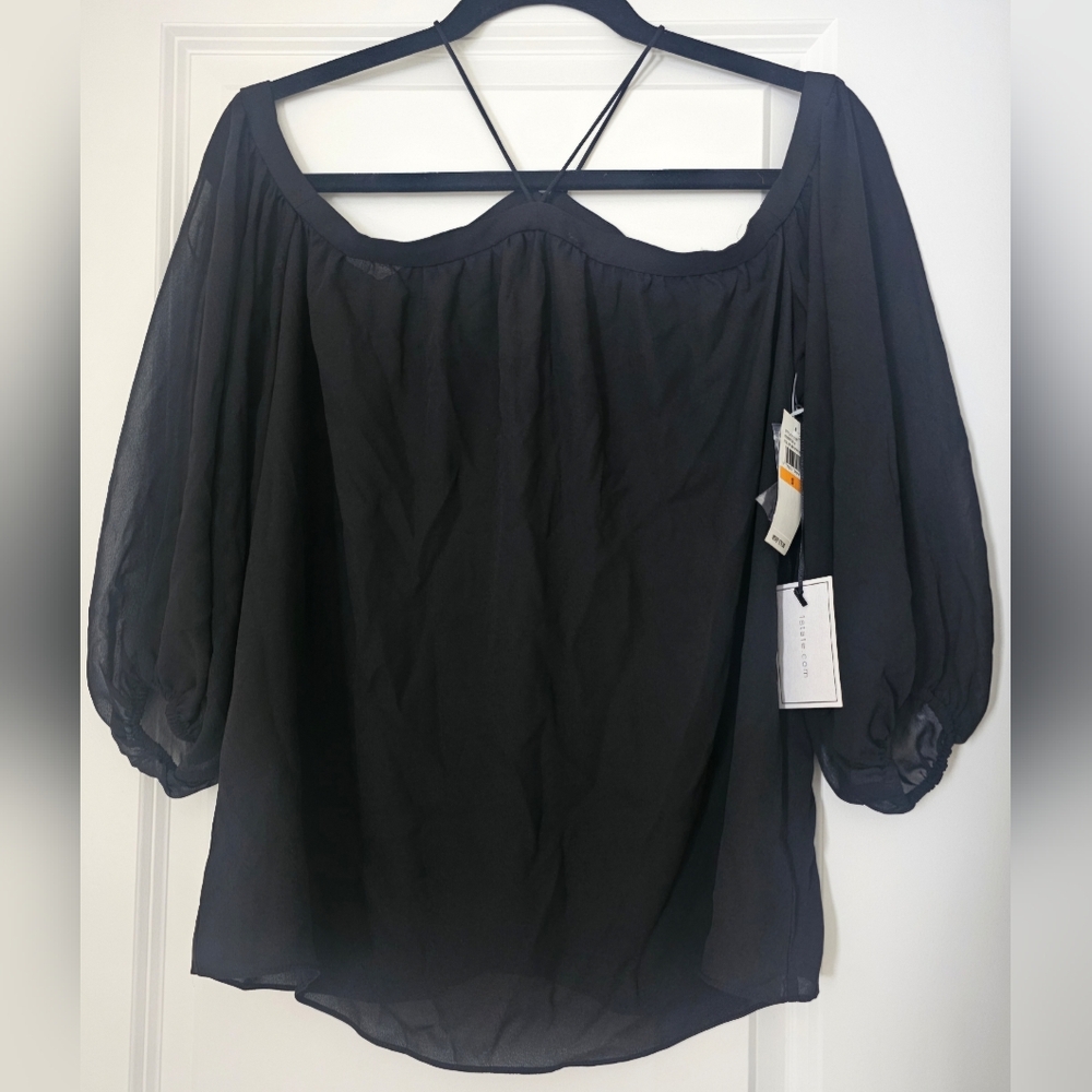 Elegant 1. State Black Sheer Blouse - NWT